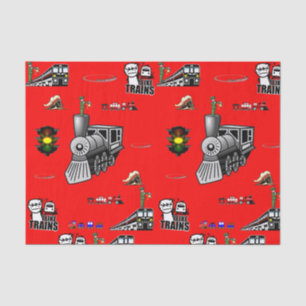 Decorative tissue paper trains