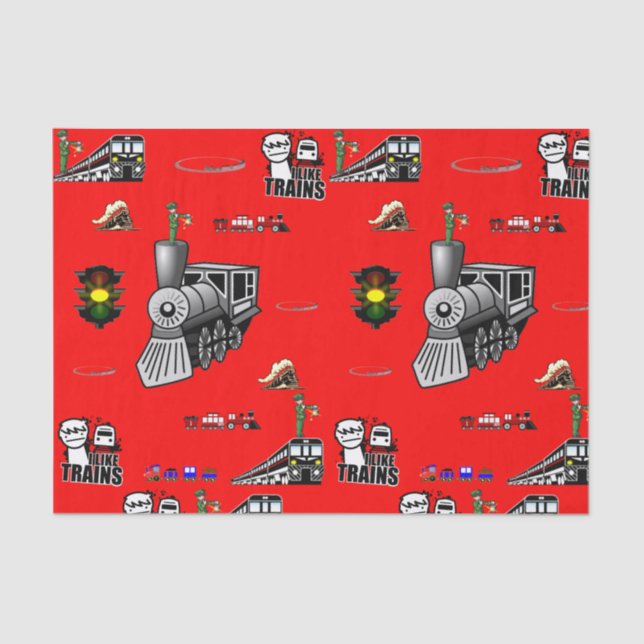 Decorative tissue paper trains (Front)