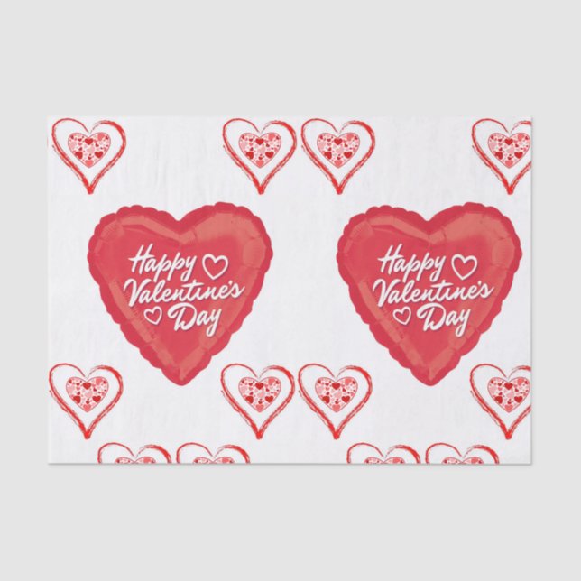 Decorative tissue paper valentines kisses (Front)