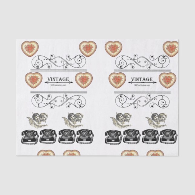 Decorative tissue paper vintage photos (Front)