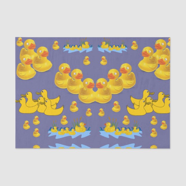 Decorative tissue paper yellow ducks (Front)