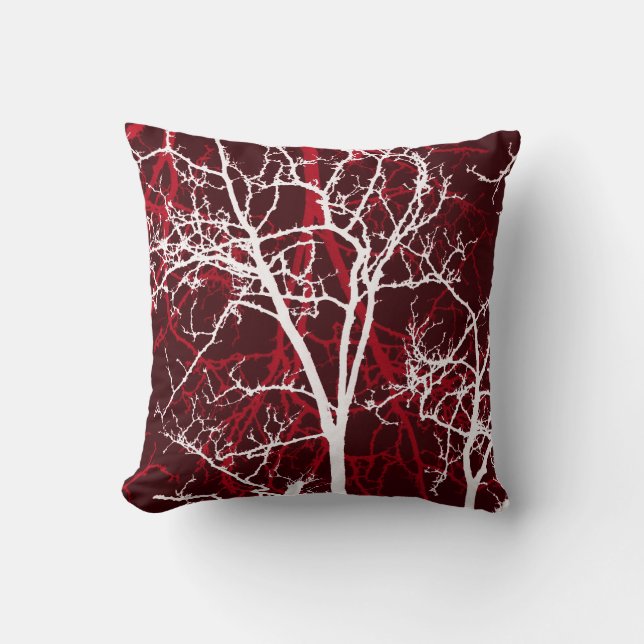 decorative tree branches abstract throw pillow (Front)