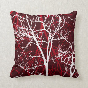 decorative tree branches abstract throw pillow