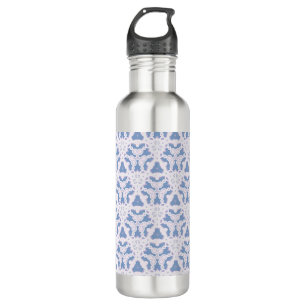 Decorative Triangles Blue White 710 Ml Water Bottle