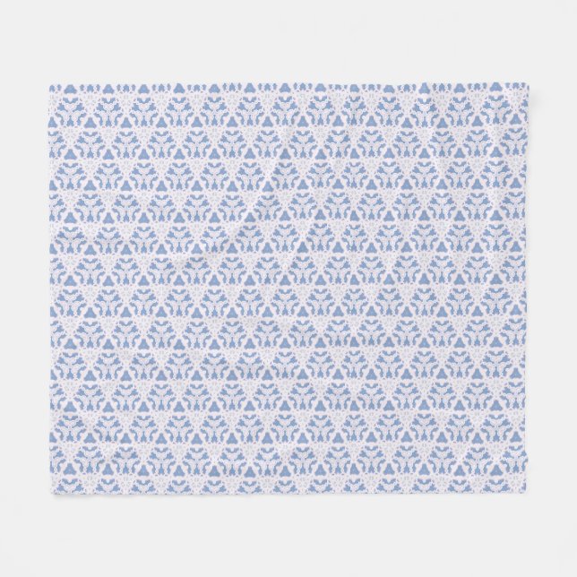 Decorative Triangles Blue White Fleece Blanket (Front (Horizontal))