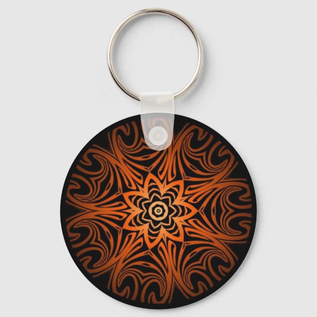 Decorative Two Tone kaleidoscope Keychain (Front)