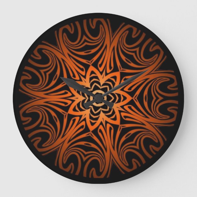 Decorative Two Tone kaleidoscope Large Clock (Front)