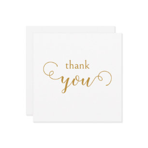 Decorative Typographic Gold Thank You Card