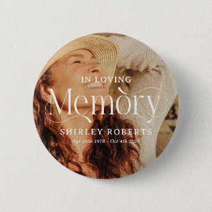 Decorative Typography Photo Sympathy 2 Inch Round Button
