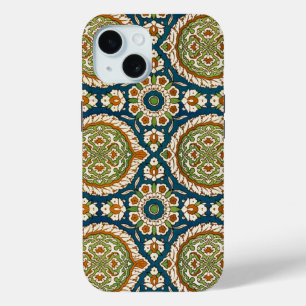 Decorative Vintage Arabic Floral Pattern iPhone 15 Case