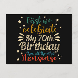 decorative vintage awesome 70th birthday holiday postcard