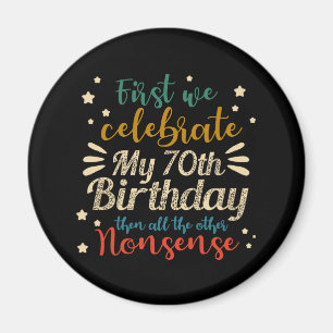 decorative vintage awesome 70th birthday magnet