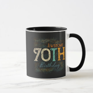 decorative vintage awesome 70th birthday mug