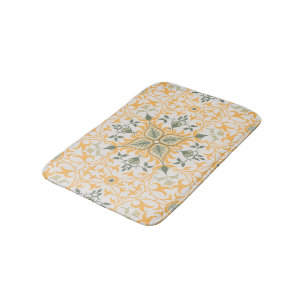 Decorative Vintage Floral Vines Bath Mat