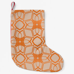 Decorative vintage style seamless geometric patter small christmas stocking