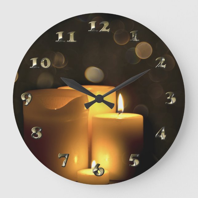Decorative Votive Candles Large Clock (Front)