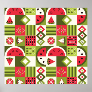 Decorative Watermelon Elements Art Print