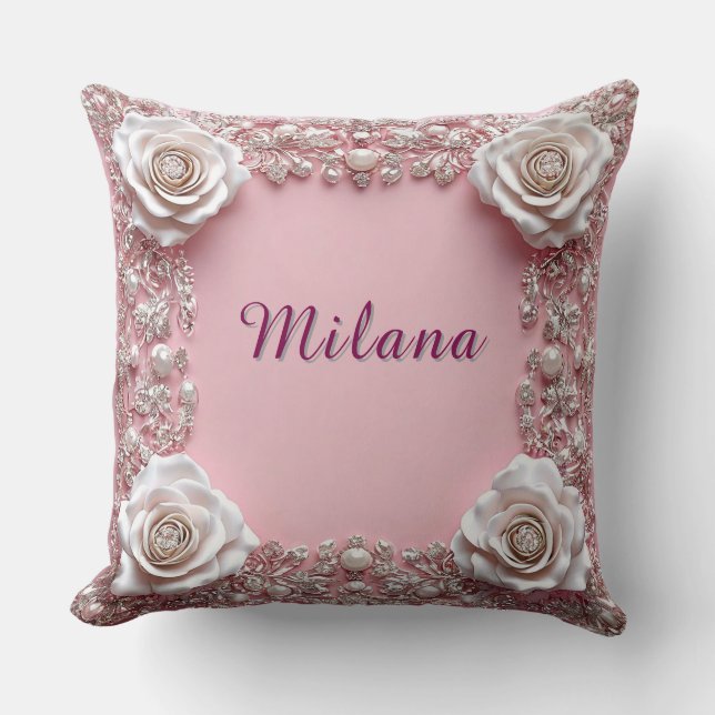 Decorative wedding frame throw pillow (Front)