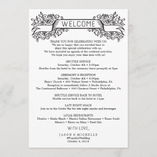 Decorative Wedding Itinerary - Wedding Welcome Program