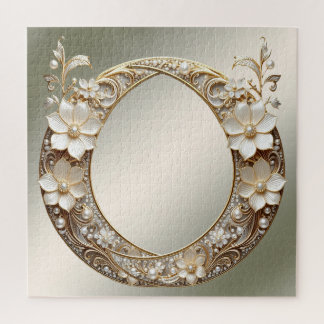 Decorative White Flowers Jigsaw Puzzle