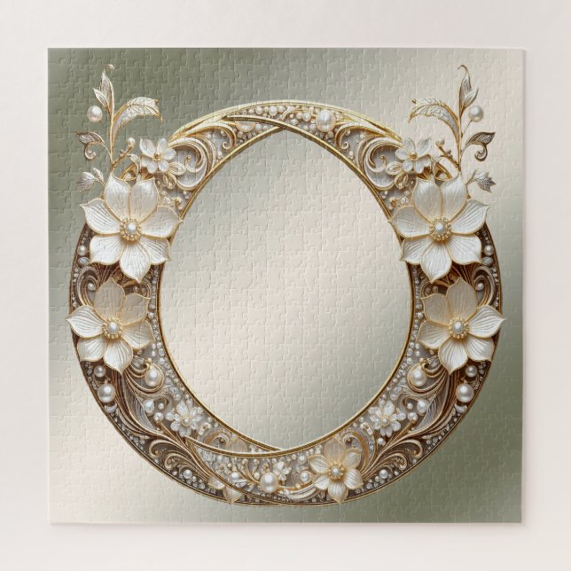 Decorative White Flowers Jigsaw Puzzle (Vertical)