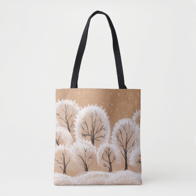 Decorative white trees. Winter branches. A hand-dr Tote Bag (Front)