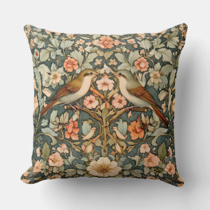 Decorative William Morris Birds Throw Pillow