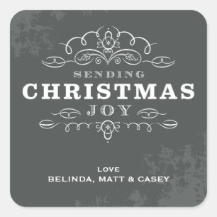 DECORATIVE WRAP LABEL :: sending christmas joy 3