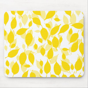 Decorative yellow floral pattern mouse pad