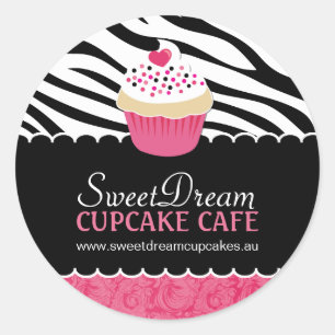 Decorative Zebra Print Cupcake Jar Stickers