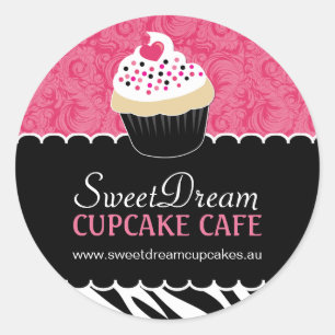 Decorative Zebra Print Cupcake Jar Stickers