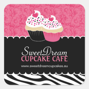 Decorative Zebra Print Cupcake Jar Stickers