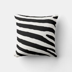 Decorative zebra skin stripes animal print pattern throw pillow