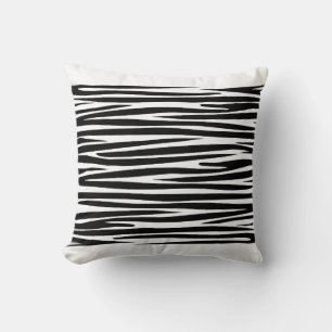 Decorative zebra stripes animal print pattern throw pillow