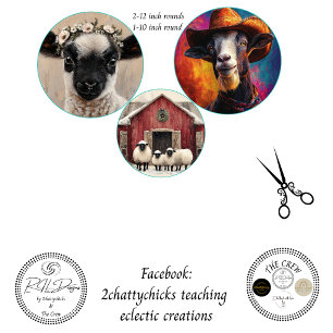 Decoupage 12 & 10" Round Farm Animals Tissue Paper