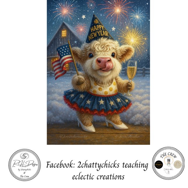 Decoupage 250th Birthday Highland Calf 4th July  Tissue Paper (Creator Uploaded)