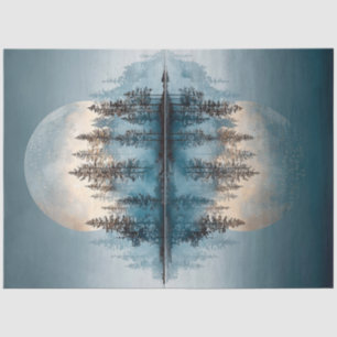Decoupage 2 Moons Reflection Tranquil Atmosphere Tissue Paper