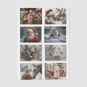 Decoupage 4x3 designs for 3" snow globe & frames  tissue paper