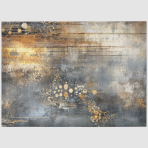 Decoupage Abstract Artwork Gold Black Grey Tissue Paper