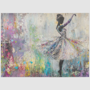 Decoupage Abstract Ballerina Vibrant Colours Tissue Paper