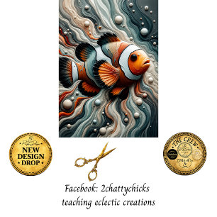 Decoupage Abstract Clownfish Ocean Swirl Design Tissue Paper