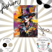 Decoupage Abstract Lady Dressed Vibrant Hues