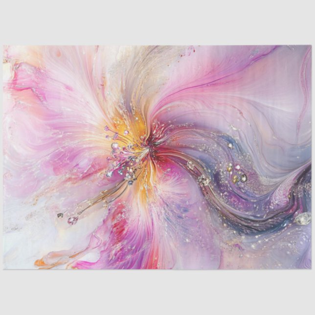 Decoupage Abstract Swirling Pastel Flower Pastels  Tissue Paper (Front)