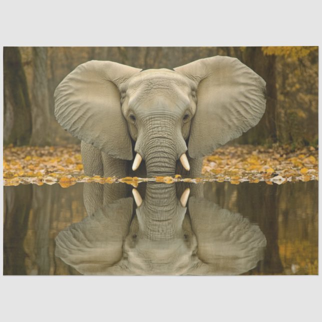 Decoupage African Elephant Wildlife Digital Art  Tissue Paper (Front)