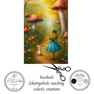 Decoupage Alice Adventures Enchanted Forest Rabbit Tissue Paper