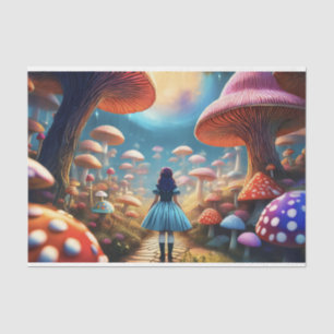 Decoupage Alice amongst the Mushrooms Tissue Paper
