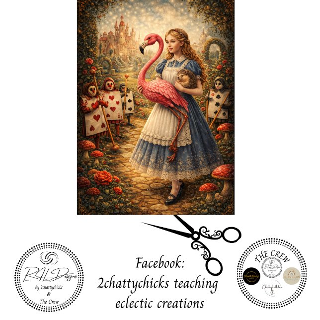 Decoupage Alice Croquet Garden Adventure  Tissue Paper (Creator Uploaded)