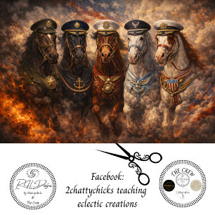 Decoupage American Five Branch Military Horses Tissue Paper