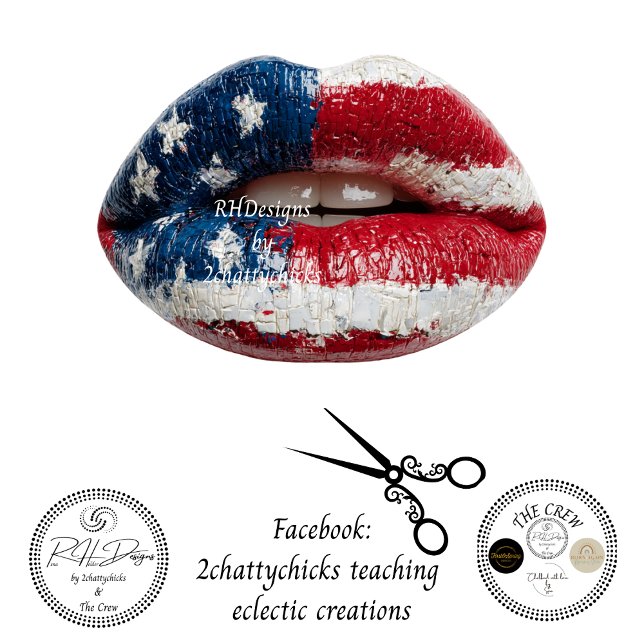 Decoupage American Flag Lips  Tissue Paper (Creator Uploaded)