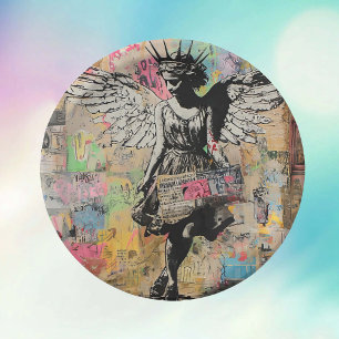 Decoupage Angel Illustration Paper Plate